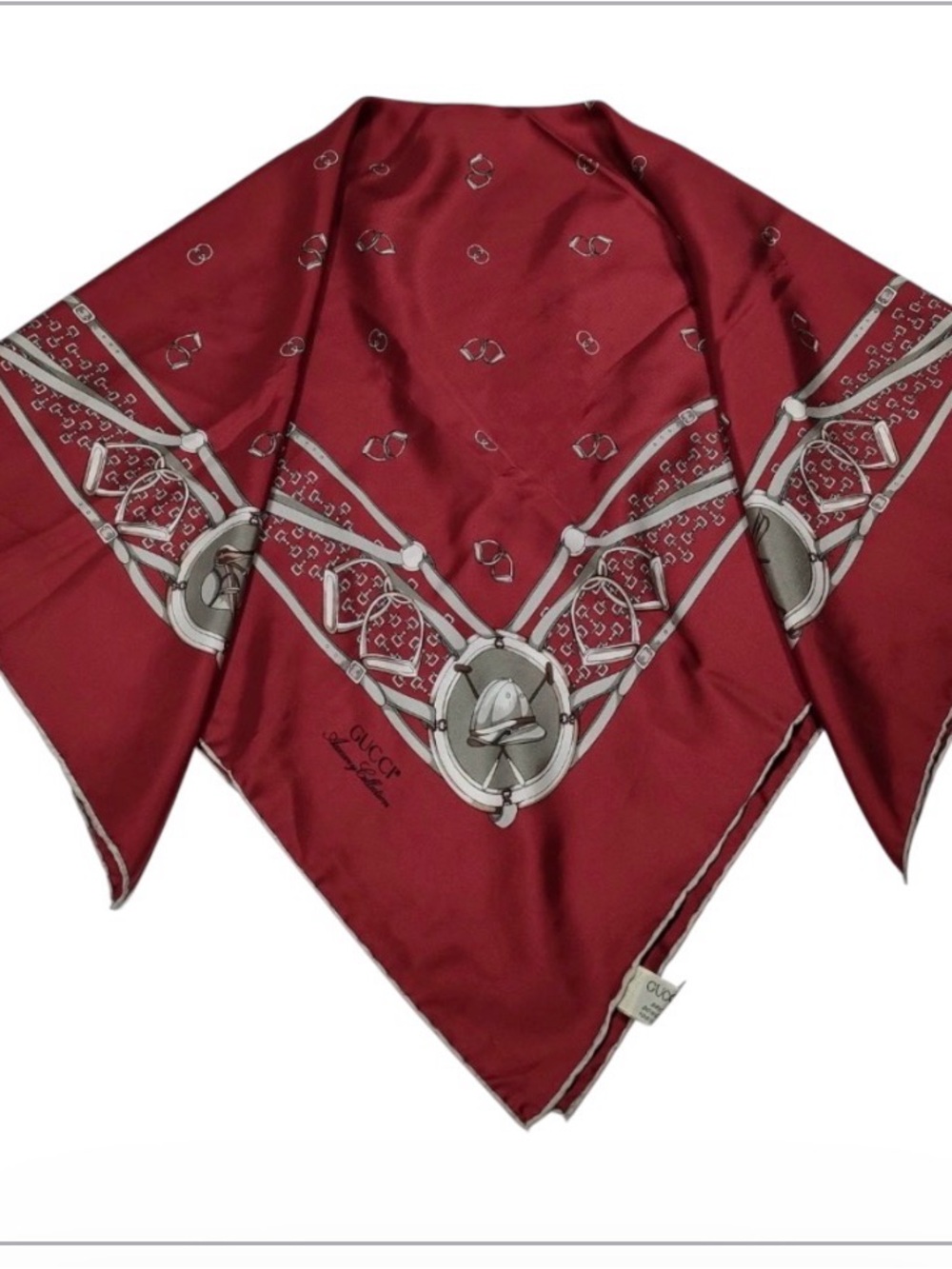 Gucci Silk- Print Scarf -Preowned - Picture 2 of 10